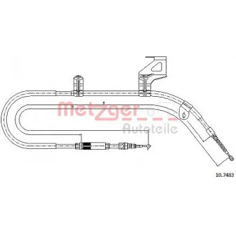 METZGER 10.7483 - Tirette à câble, frein de stationnement arrière droit