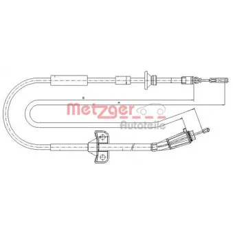 Tirette à câble, frein de stationnement METZGER OEM 9485316