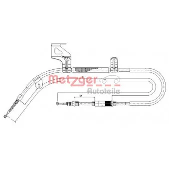 METZGER 10.9040 - Tirette à câble, frein de stationnement arrière gauche