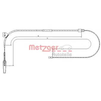 Tirette à câble, frein de stationnement METZGER OEM 4144200185