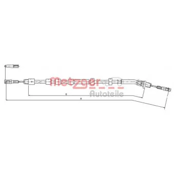 METZGER 10.9512 - Tirette à câble, frein de stationnement arrière gauche