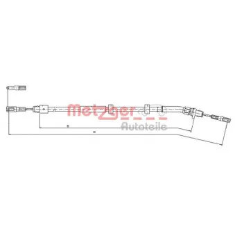 METZGER 10.9513 - Tirette à câble, frein de stationnement arrière droit