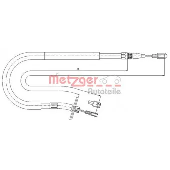 Tirette à câble, frein de stationnement arrière gauche METZGER OEM A9044200585