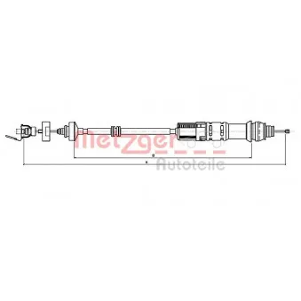 METZGER 11.2199 - Tirette à câble, commande d'embrayage