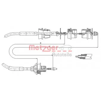METZGER 11.2244 - Tirette à câble, commande d'embrayage
