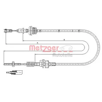 METZGER 11.2256 - Tirette à câble, commande d'embrayage