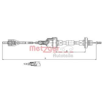 Tirette à câble, commande d'embrayage METZGER 11.2562 pour OPEL ASTRA 1.7 D - 57cv