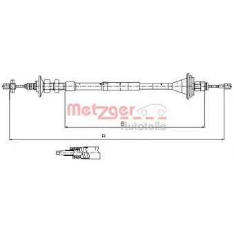 METZGER 11.2911 - Tirette à câble, commande d'embrayage