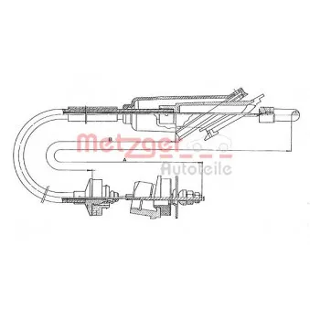 Tirette à câble, commande d'embrayage METZGER OEM 2150E0