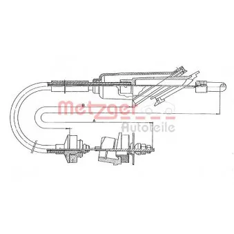 Tirette à câble, commande d'embrayage METZGER 11.3011