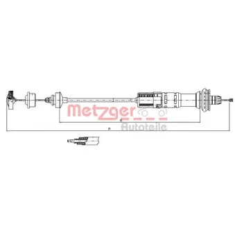METZGER 11.3028 - Tirette à câble, commande d'embrayage