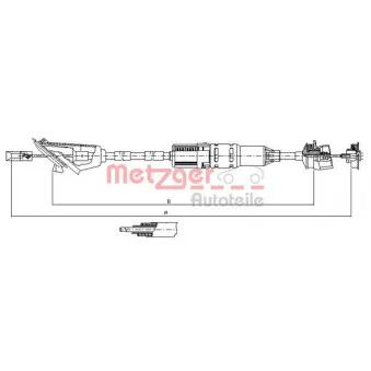 Tirette à câble, commande d'embrayage METZGER OEM 2150Q5