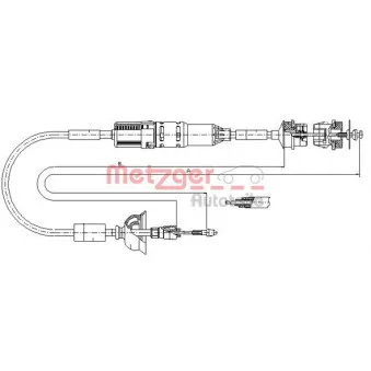 METZGER 11.3264 - Tirette à câble, commande d'embrayage