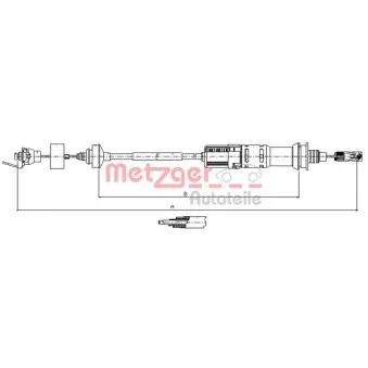 METZGER 11.3925 - Tirette à câble, commande d'embrayage