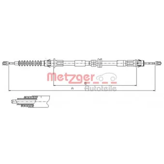 Tirette à câble, frein de stationnement METZGER OEM 1040745