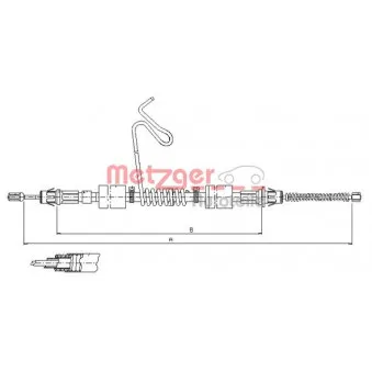 Tirette à câble, frein de stationnement arrière gauche METZGER OEM 4331046