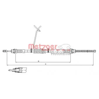 METZGER 11.5667 - Tirette à câble, frein de stationnement arrière gauche