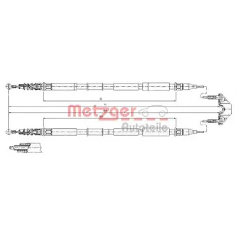 Tirette à câble, frein de stationnement METZGER 11.5867 pour OPEL ZAFIRA 1.6 FlexFuel - 116cv