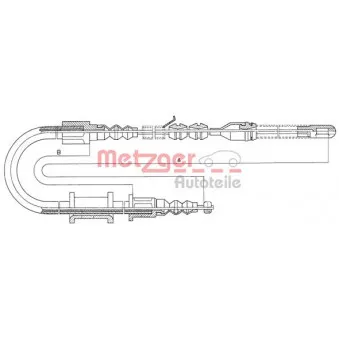 Tirette à câble, frein de stationnement METZGER OEM 522588