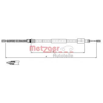 Tirette à câble, frein de stationnement arrière droit METZGER OEM 474566