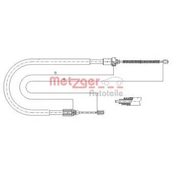 Tirette à câble, frein de stationnement arrière droit METZGER OEM 7700426005