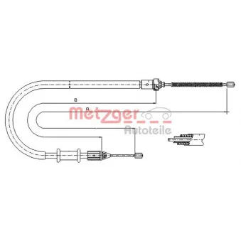 Tirette à câble, frein de stationnement arrière gauche METZGER OEM 7700311698