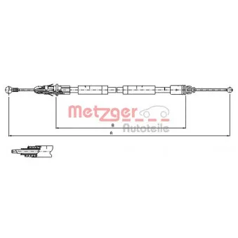 METZGER 11.6805 - Tirette à câble, frein de stationnement arrière droit