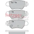METZGER 1170042 - Jeu de 4 plaquettes de frein arrière