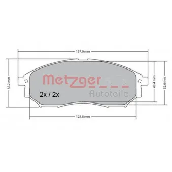METZGER 1170101 - Jeu de 4 plaquettes de frein avant