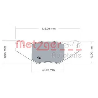 METZGER 1170257 - Jeu de 4 plaquettes de frein avant