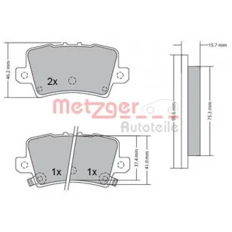 METZGER 1170288 - Jeu de 4 plaquettes de frein arrière