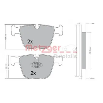 METZGER 1170356 - Jeu de 4 plaquettes de frein arrière