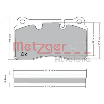 METZGER 1170366 - Jeu de 4 plaquettes de frein avant
