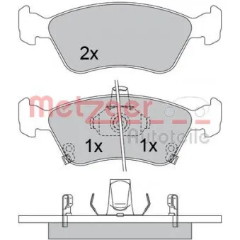Jeu de 4 plaquettes de frein avant METZGER OEM 0446505060