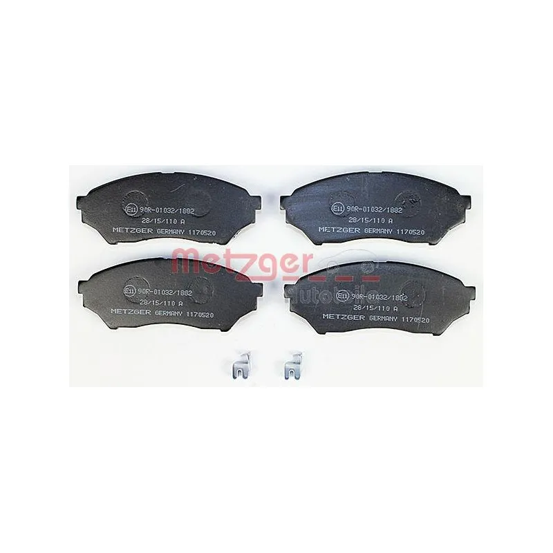 Jeu de 4 plaquettes de frein avant METZGER 1170520 - Visuel 1