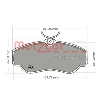 Jeu de 4 plaquettes de frein avant METZGER OEM sfp100460