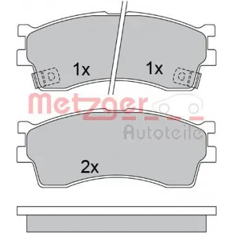 Jeu de 4 plaquettes de frein avant METZGER OEM 0K2N13328Z