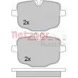 METZGER 1170565 - Jeu de 4 plaquettes de frein arrière