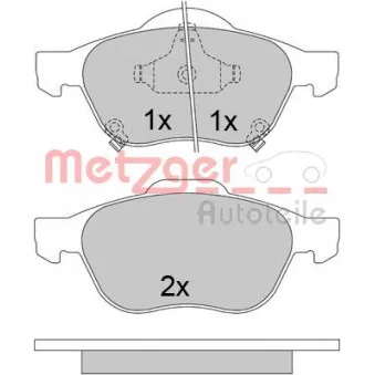 METZGER 1170587 - Jeu de 4 plaquettes de frein avant