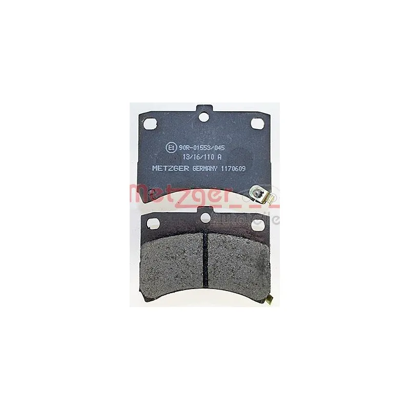 Jeu de 4 plaquettes de frein avant METZGER 1170609 - Visuel 2