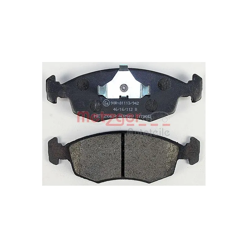 Jeu de 4 plaquettes de frein avant METZGER 1170642 - Visuel 2
