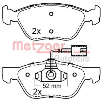 Jeu de 4 plaquettes de frein avant METZGER OEM 77362254