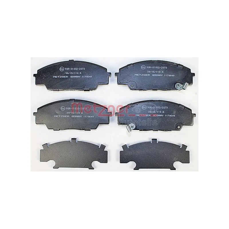 Jeu de 4 plaquettes de frein avant METZGER 1170649 - Visuel 1