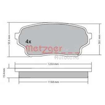 METZGER 1170669 - Jeu de 4 plaquettes de frein avant