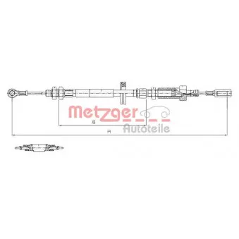 Tirette à câble, frein de stationnement METZGER 1171.7