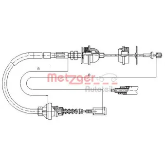 Tirette à câble, commande d'embrayage METZGER 1172.4