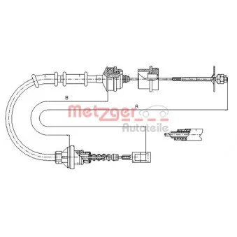METZGER 1172.5 - Tirette à câble, commande d'embrayage