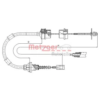 METZGER 1172.7 - Tirette à câble, commande d'embrayage