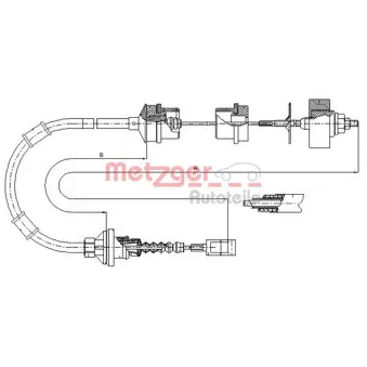 METZGER 1172.8 - Tirette à câble, commande d'embrayage