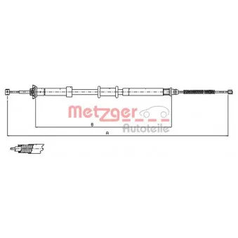 METZGER 12.0701 - Tirette à câble, frein de stationnement arrière droit